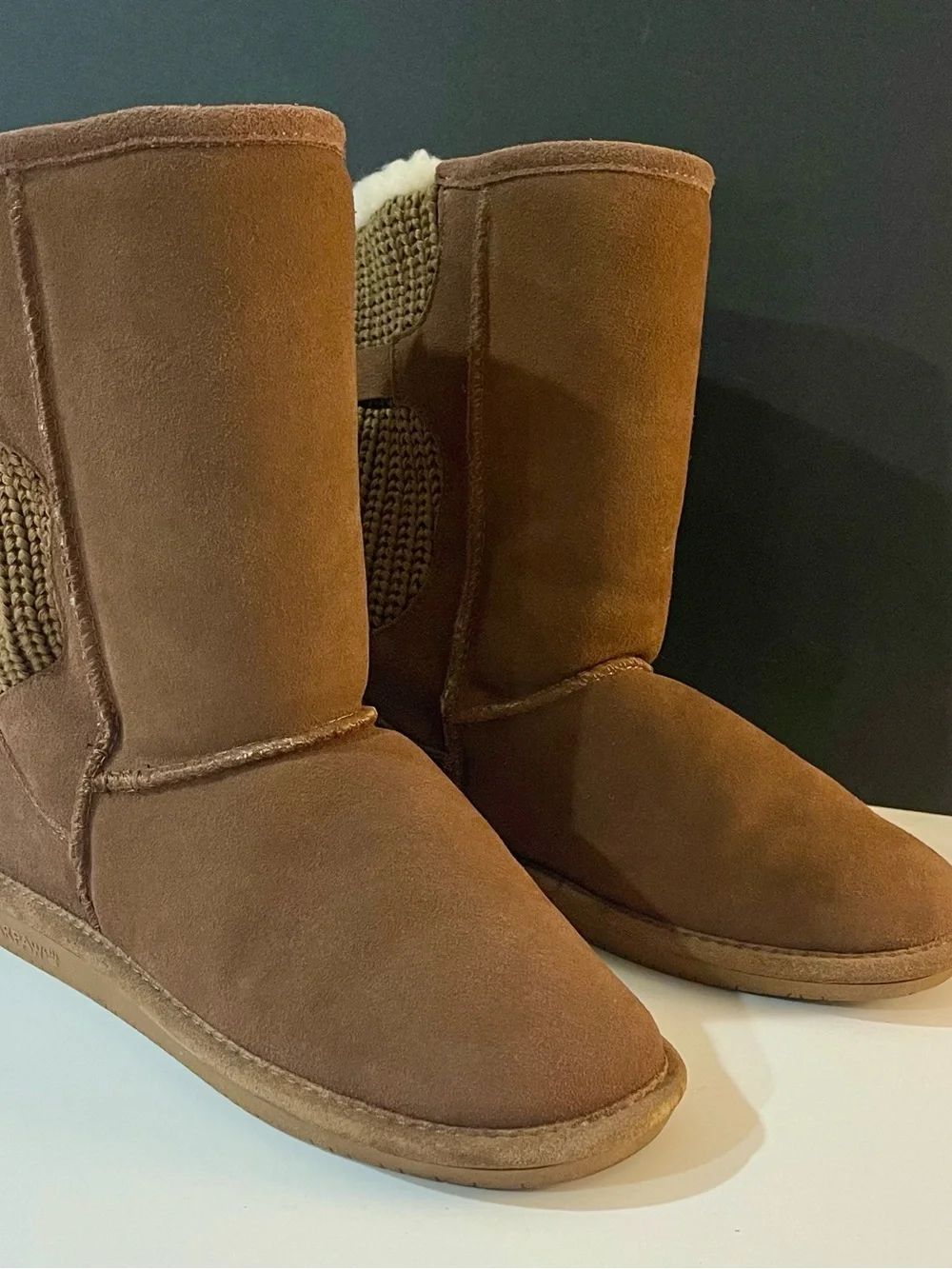 Women’s Brown Suede Shearling-Lined Winter Boots Bearpaw